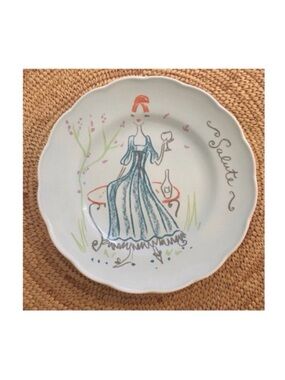 "Salute!" Art Pottery Plate Handmade in Portugal